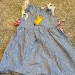 Chic Striped Kids Dress with Pink Bows